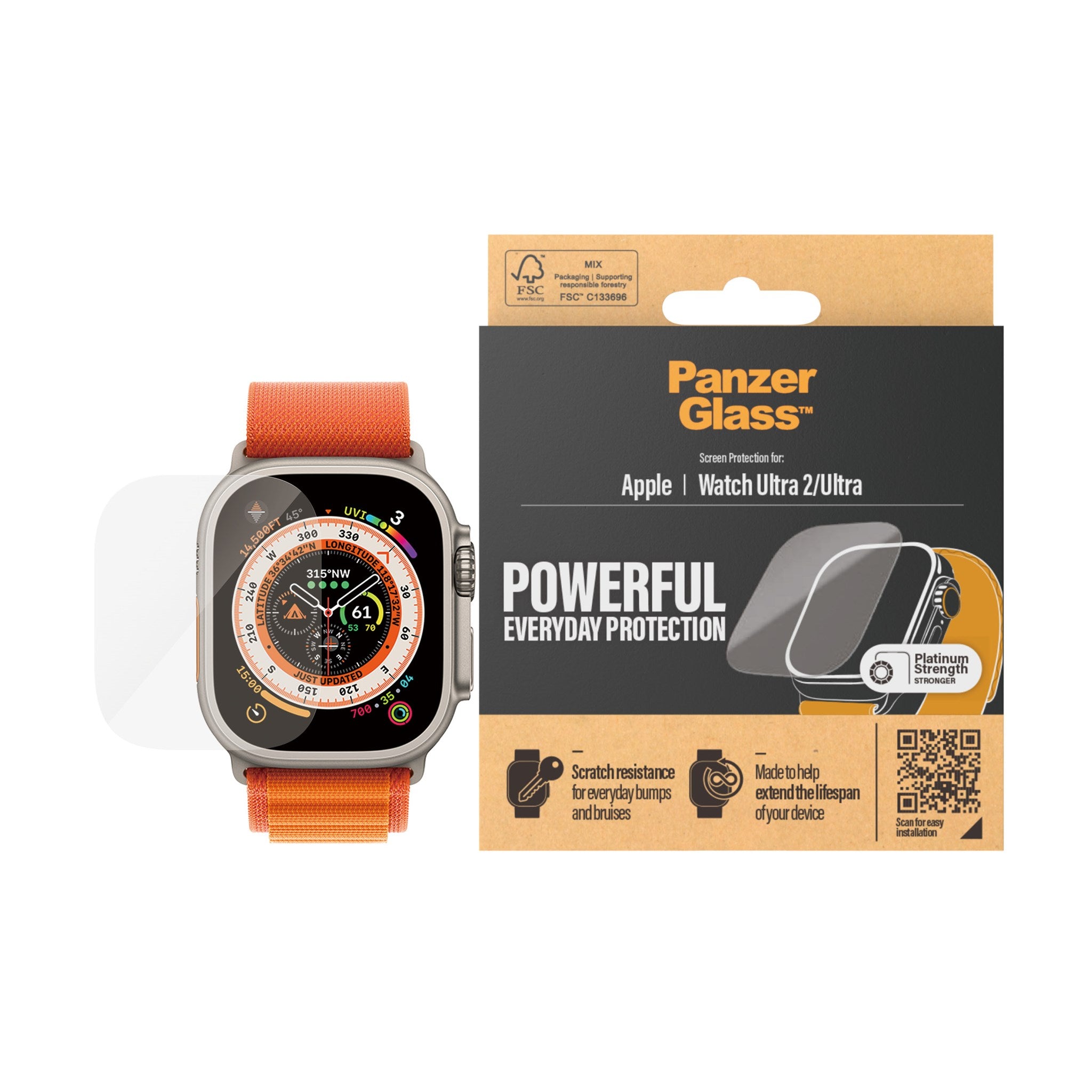 PanzerGlass® Skærmbeskyttelse Apple Watch Ultra 2 | Ultra | 49 mm